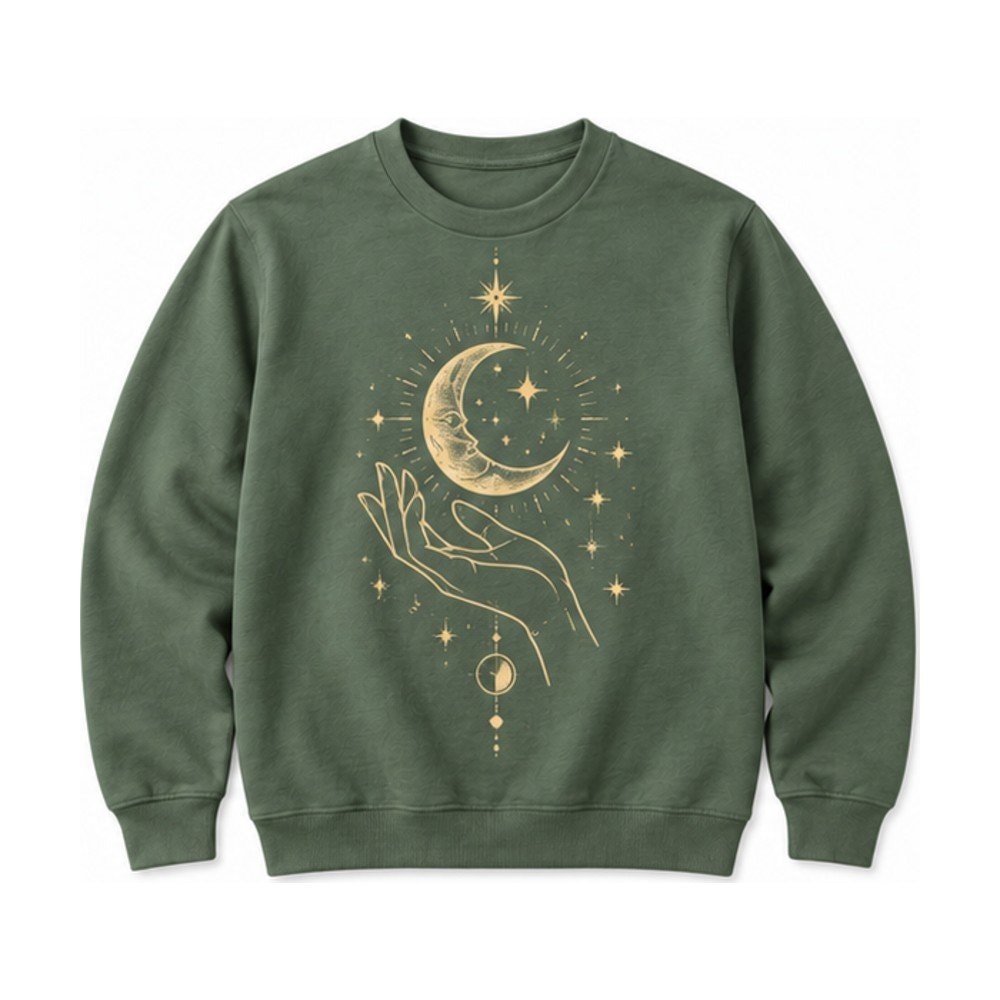 Celestial Hand and Crescent Sweatshirt